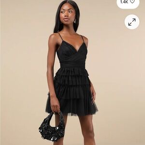 Lulu's Black Ruffled Mini Dress